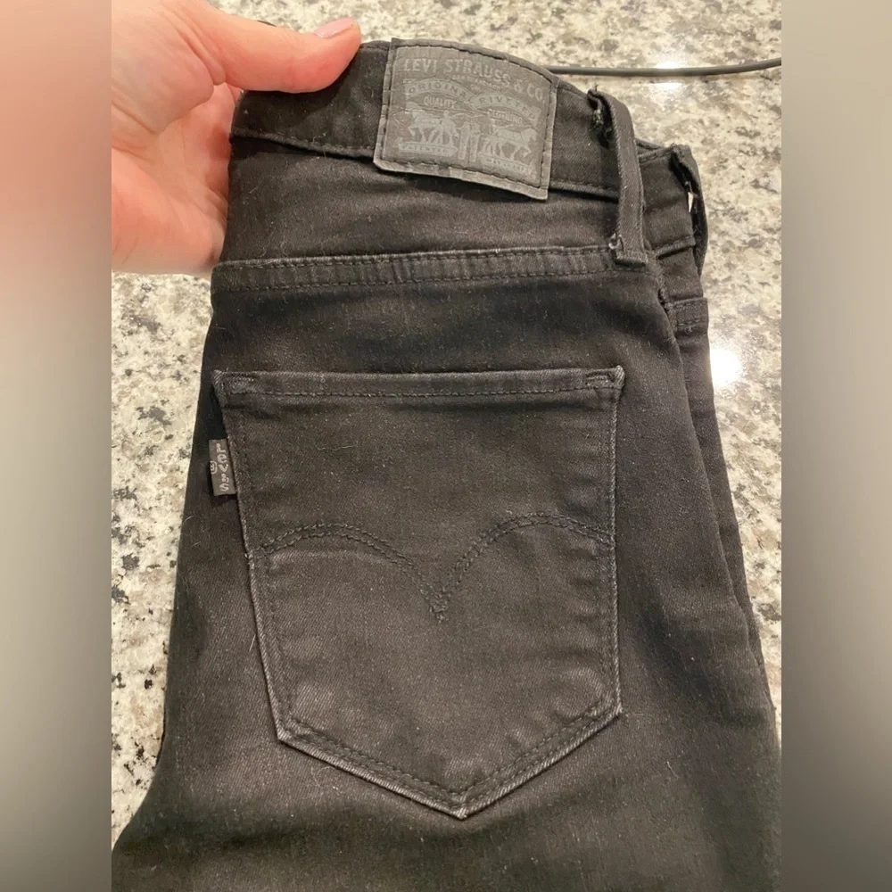 Levi's 720 HIGH RISE SUPER SKINNY 26 Denim Black Jeans Stretch - Picture 9 of 12